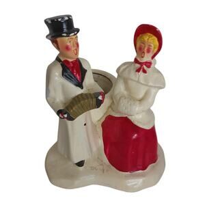 Vintage Shafford Christmas Carolers Ceramic Planter Decoration READ AS IS